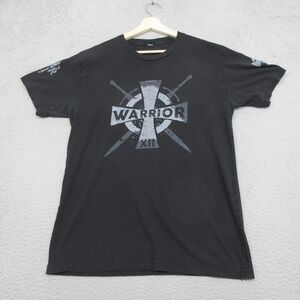 Warrior XII American Flag I Fear No Evil T Shirt Mens Large Black Knight Templar